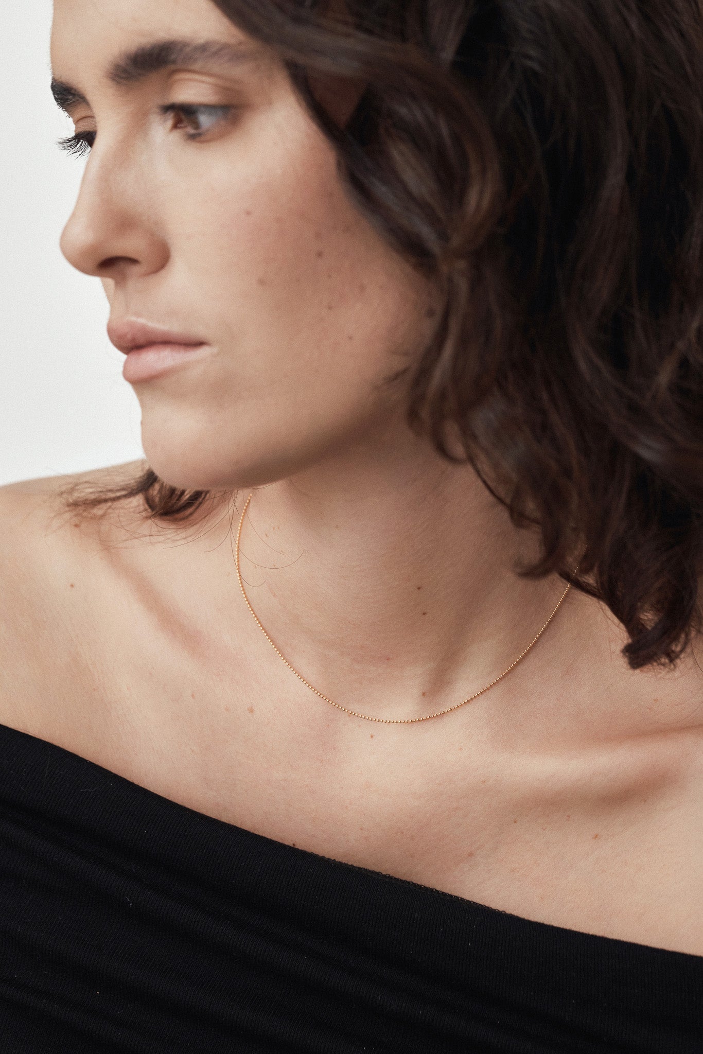 14K Tiny ball chain necklace – DAUGHTERS JEWELRY