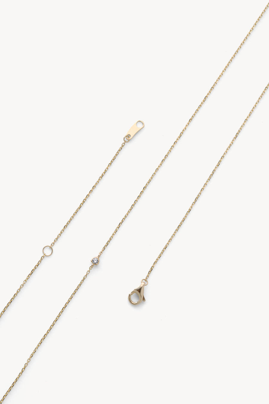 [14K] Side stone necklace