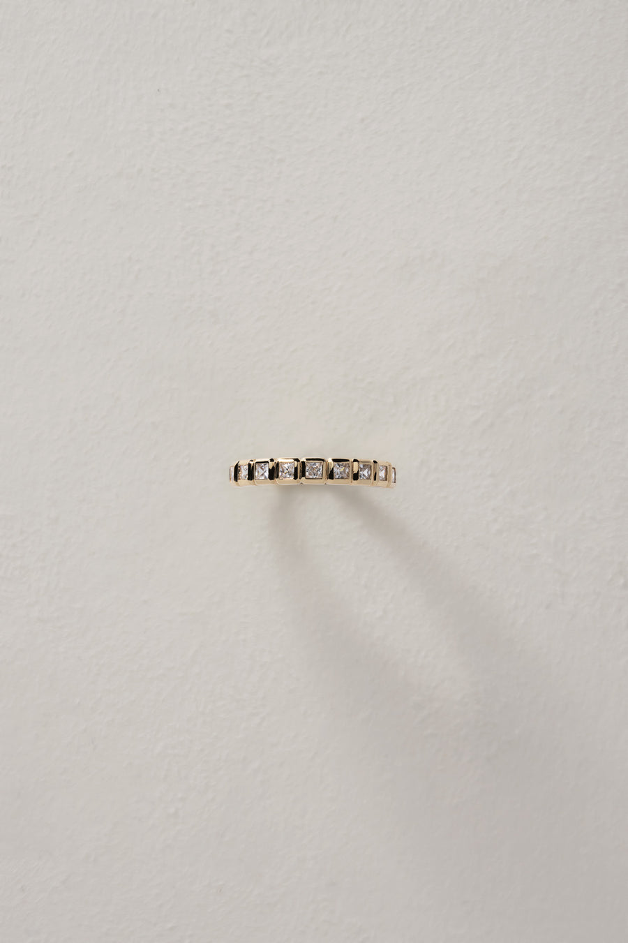 [14K] Square half eternity ring