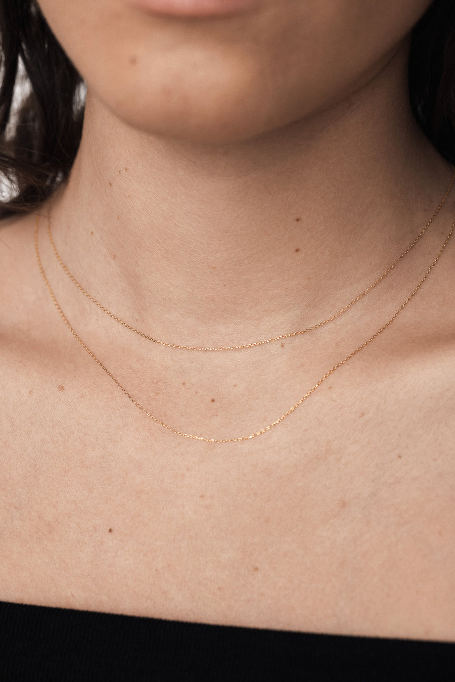 14k Bareline chain layer necklace