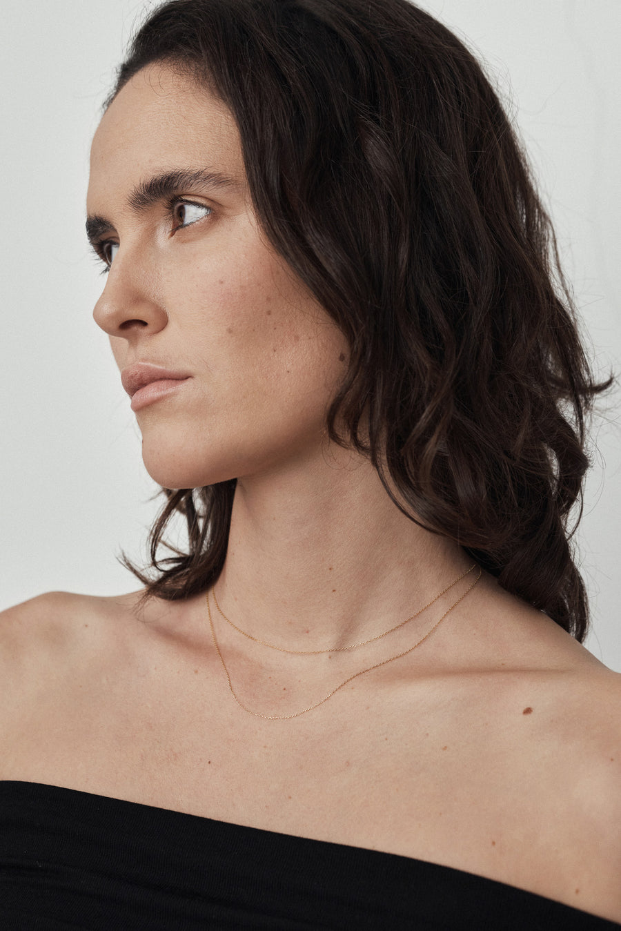 14k Bareline chain layer necklace