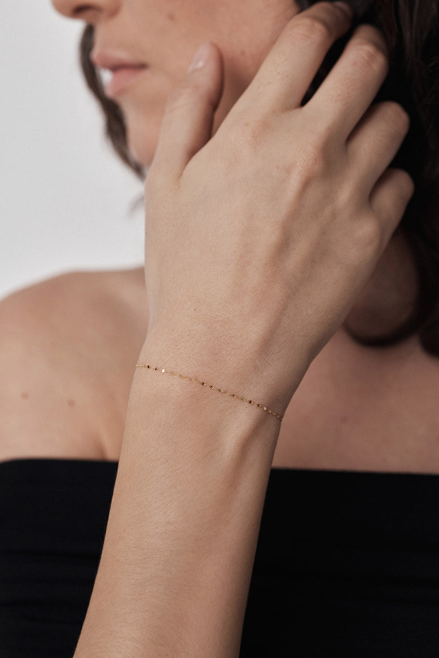 14k Sparkle lite chain bracelet