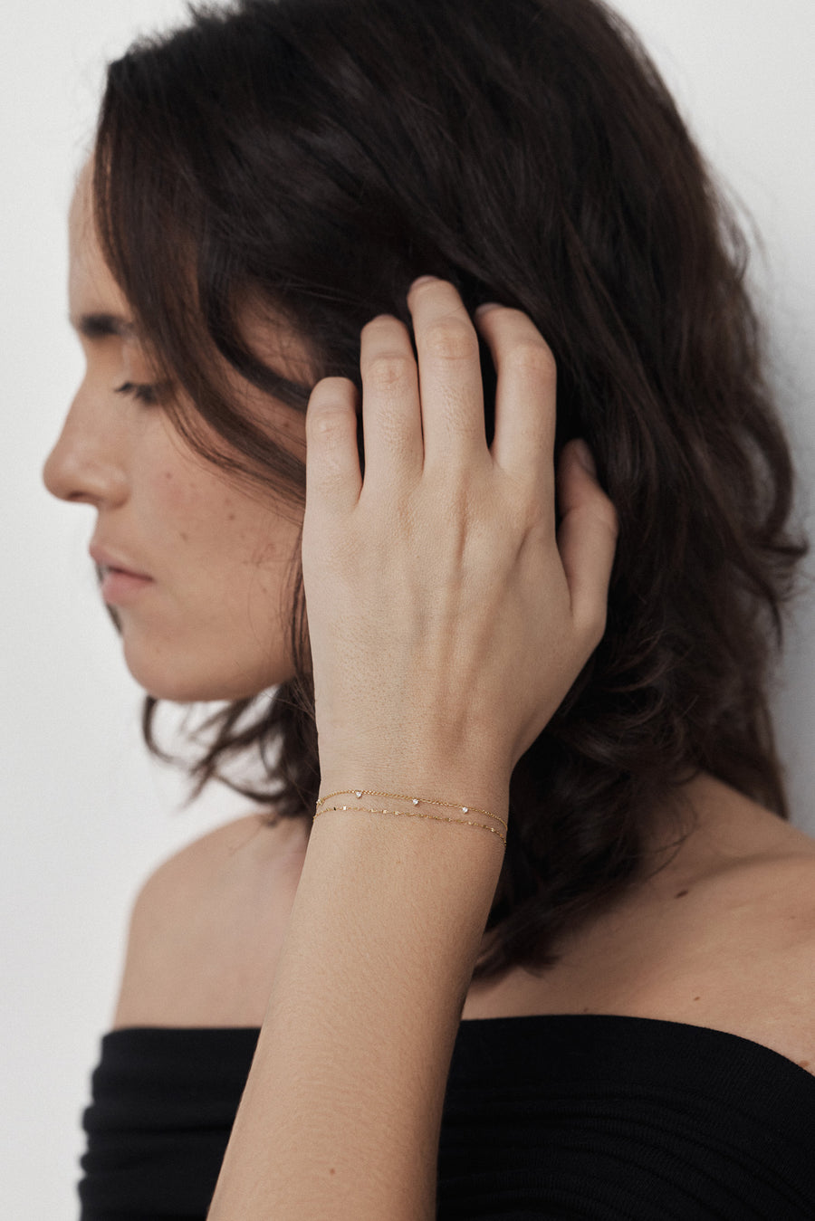 14k Sparkle lite chain bracelet