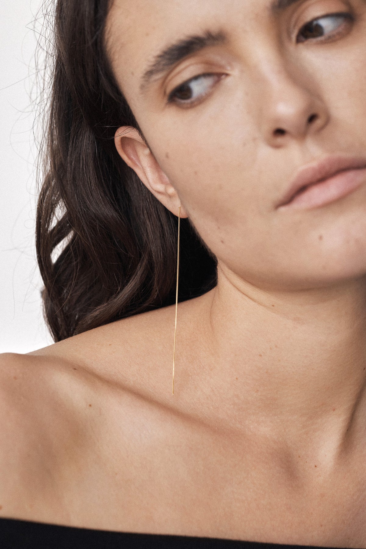 14K Thread chain studs
