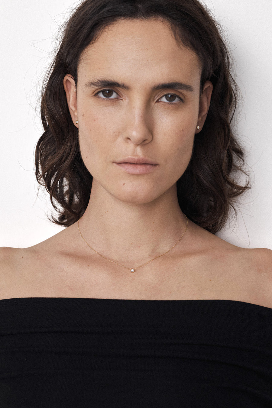 14k Facet stone necklace - Moissanite