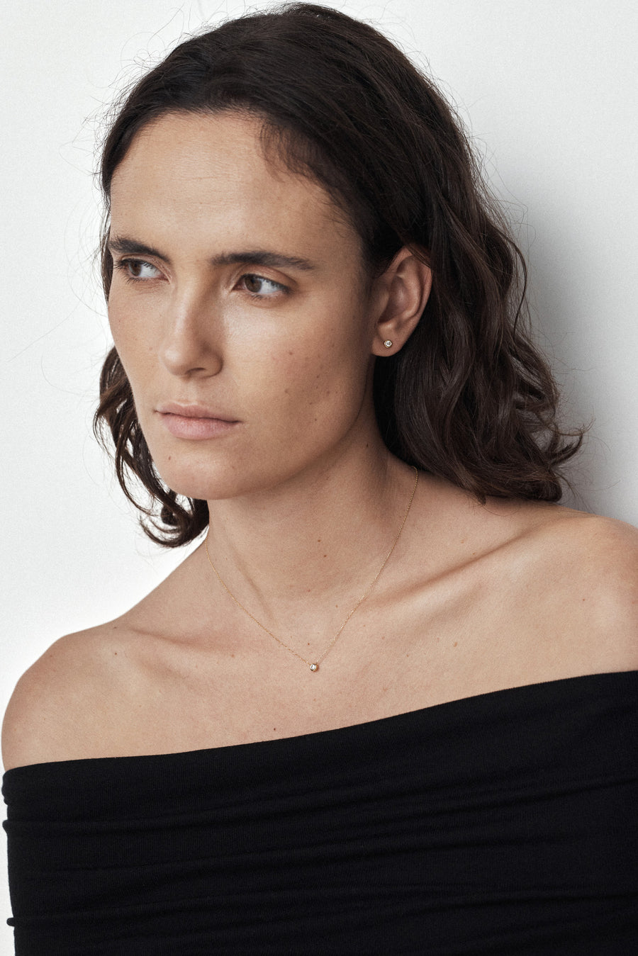 14k Facet stone necklace - Moissanite