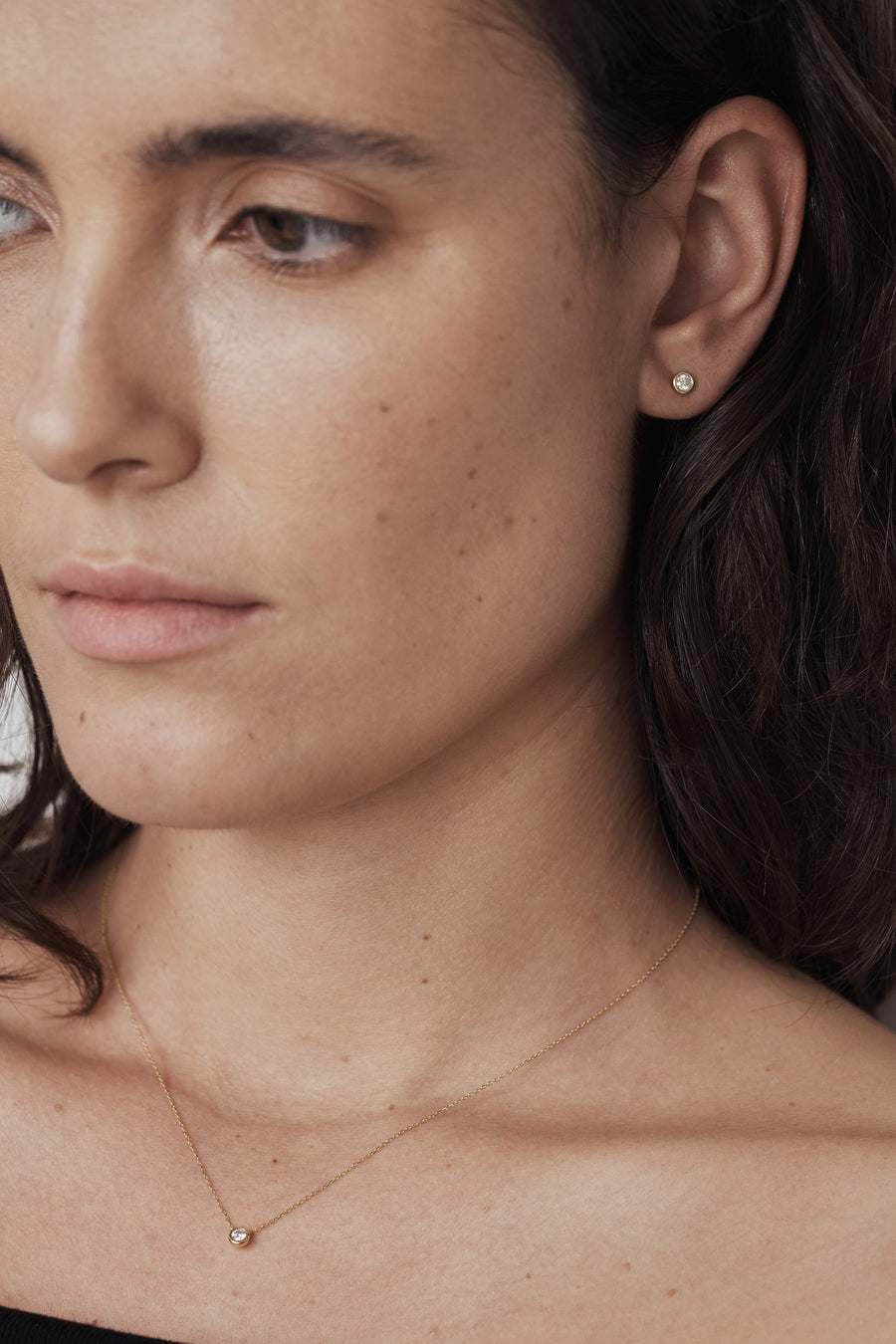 14k Facet stone studs - Moissanite