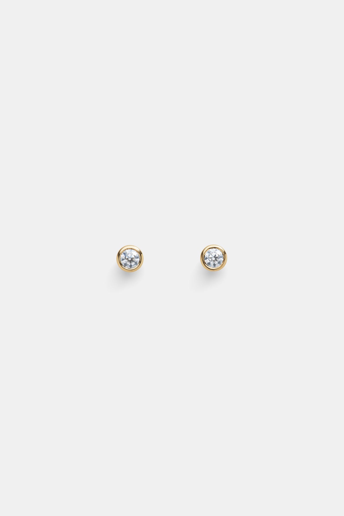 14K Facet stone studs - Moissanite