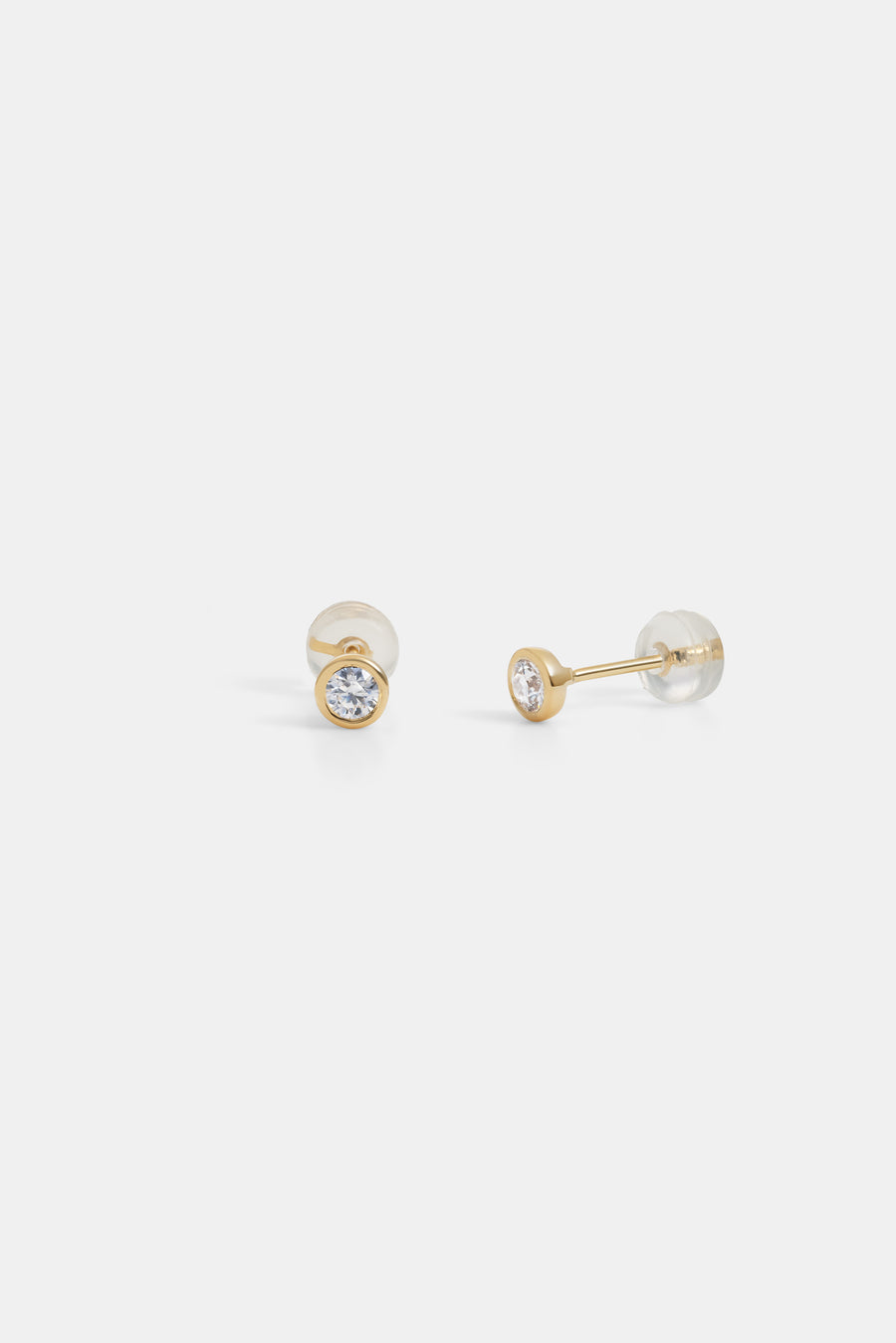 14k Facet stone studs - Moissanite