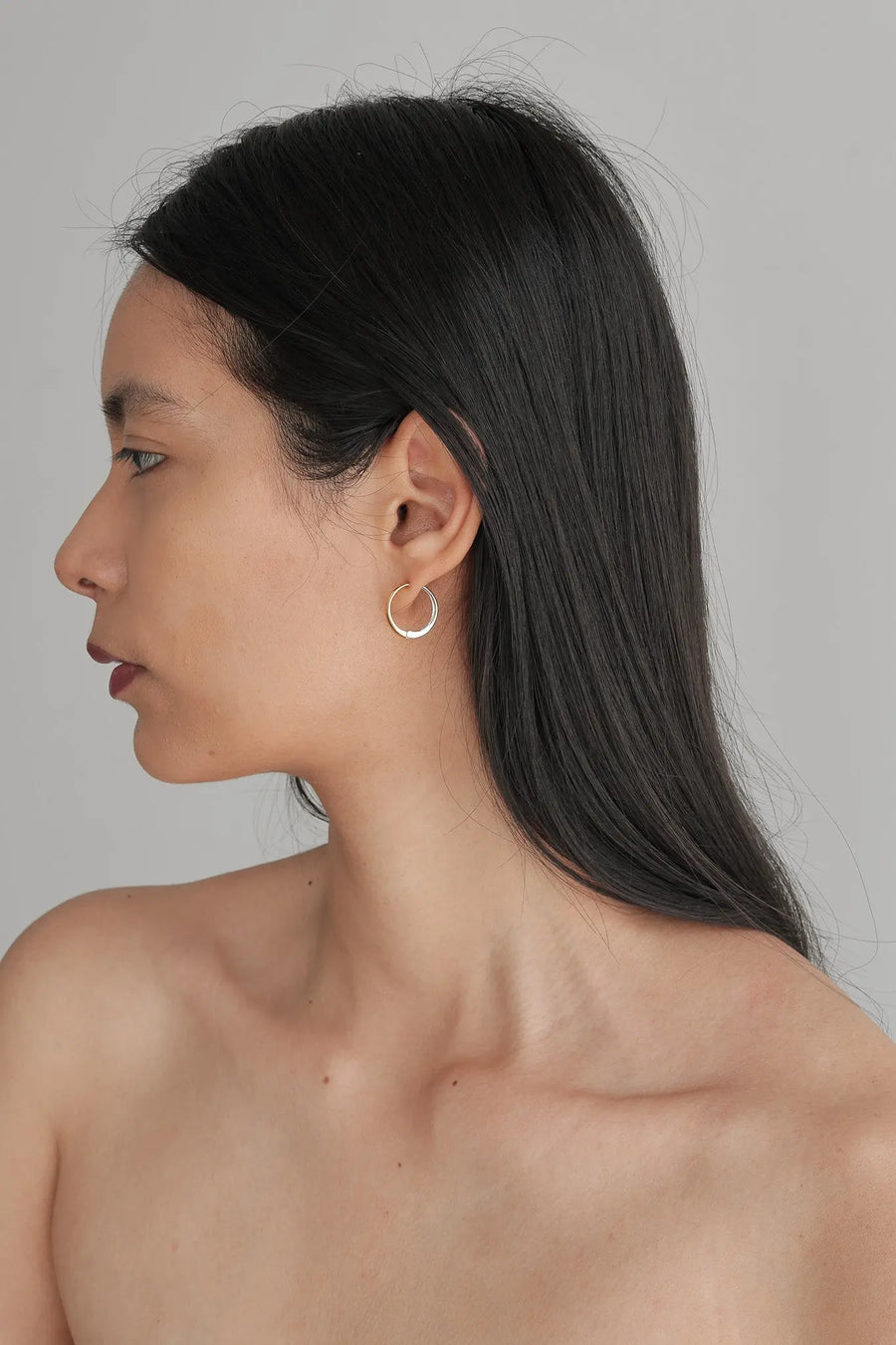 Combi basic hoop earrings
