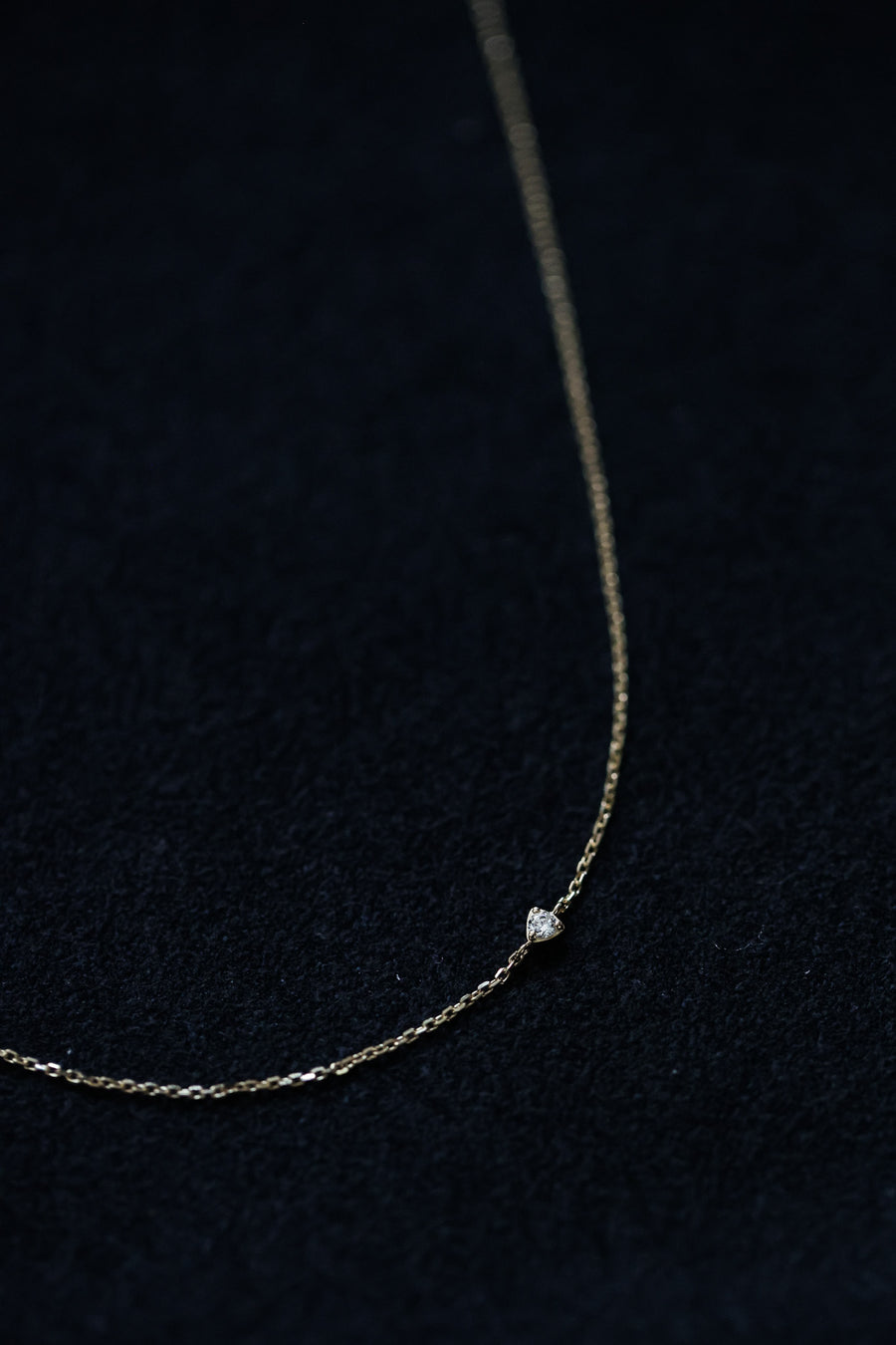 [14K] Side stone necklace