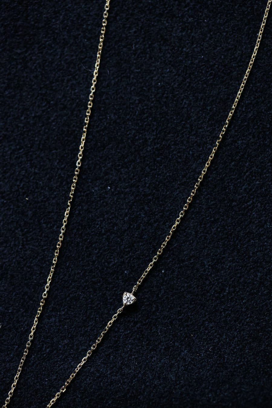 [14K] Side stone necklace