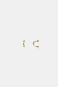 14K Curved barbell stone – DAUGHTERS JEWELRY