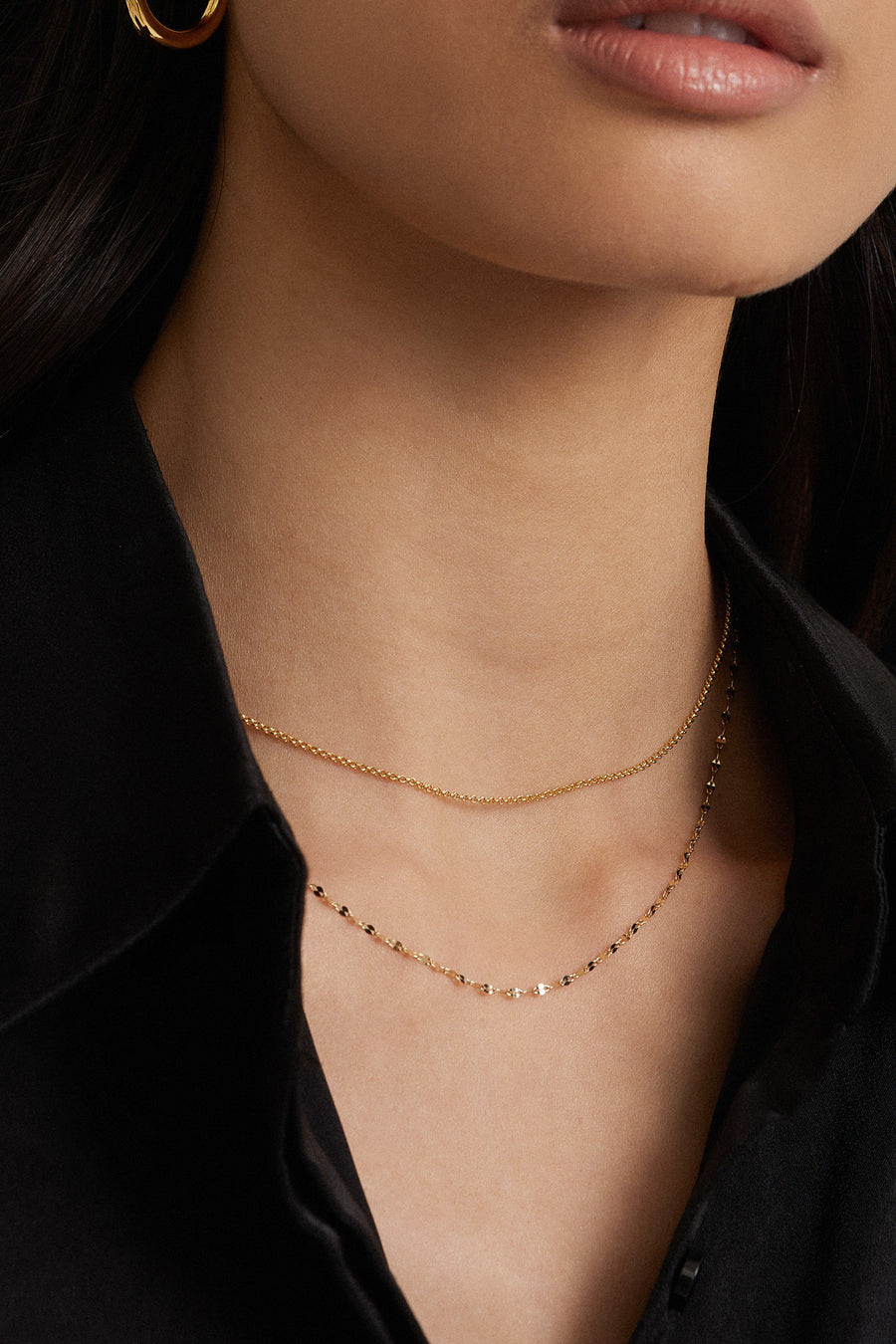 [14K] Sparkle chain necklace