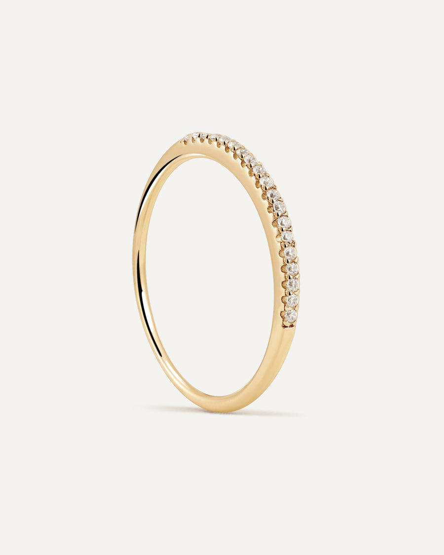 [14K] Slim diamond ring