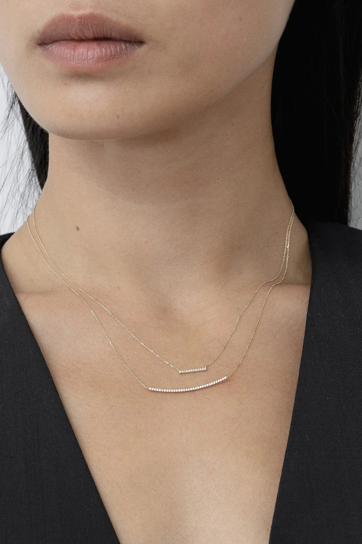 14K Arc motif necklace