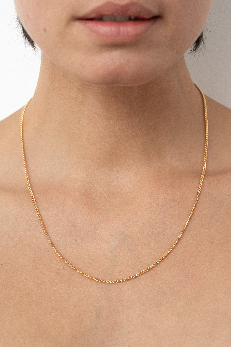 Curb chain long necklace