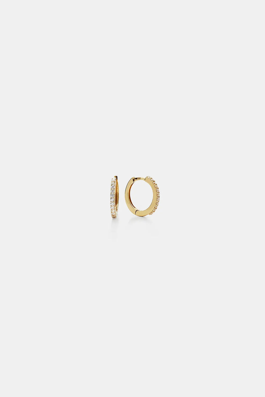 [14K] Tiny stone hoop
