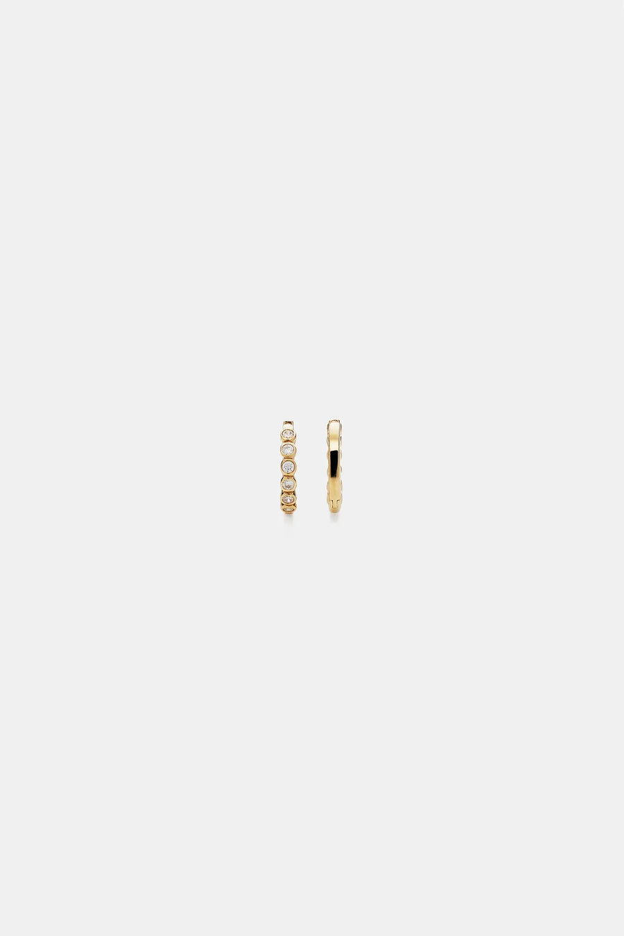 [14K] Round stone hoop