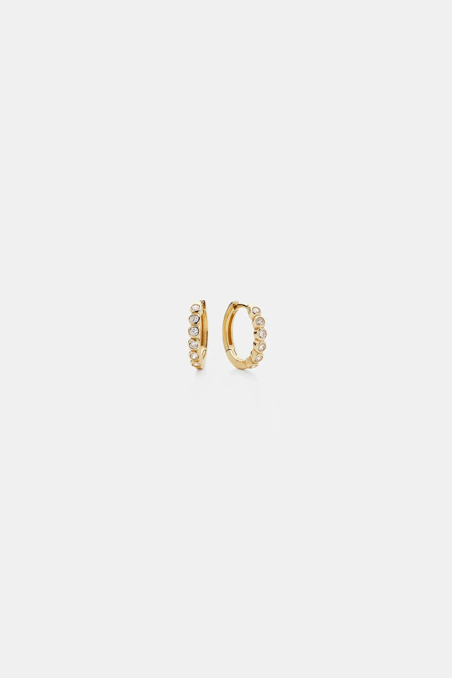 [14K] Round stone hoop
