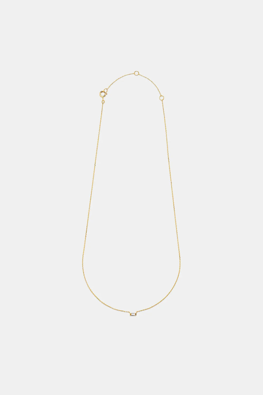 [14K] Square stone necklace