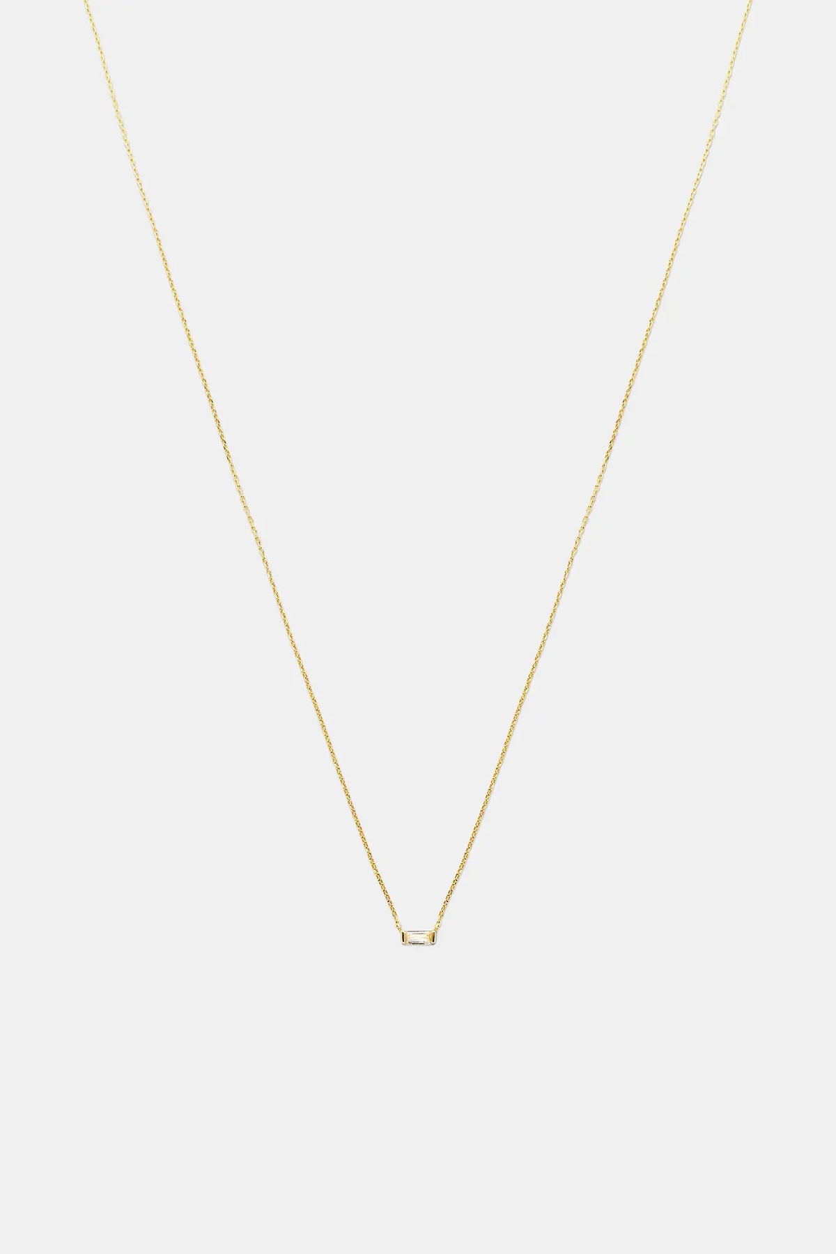 [14K] Square stone necklace