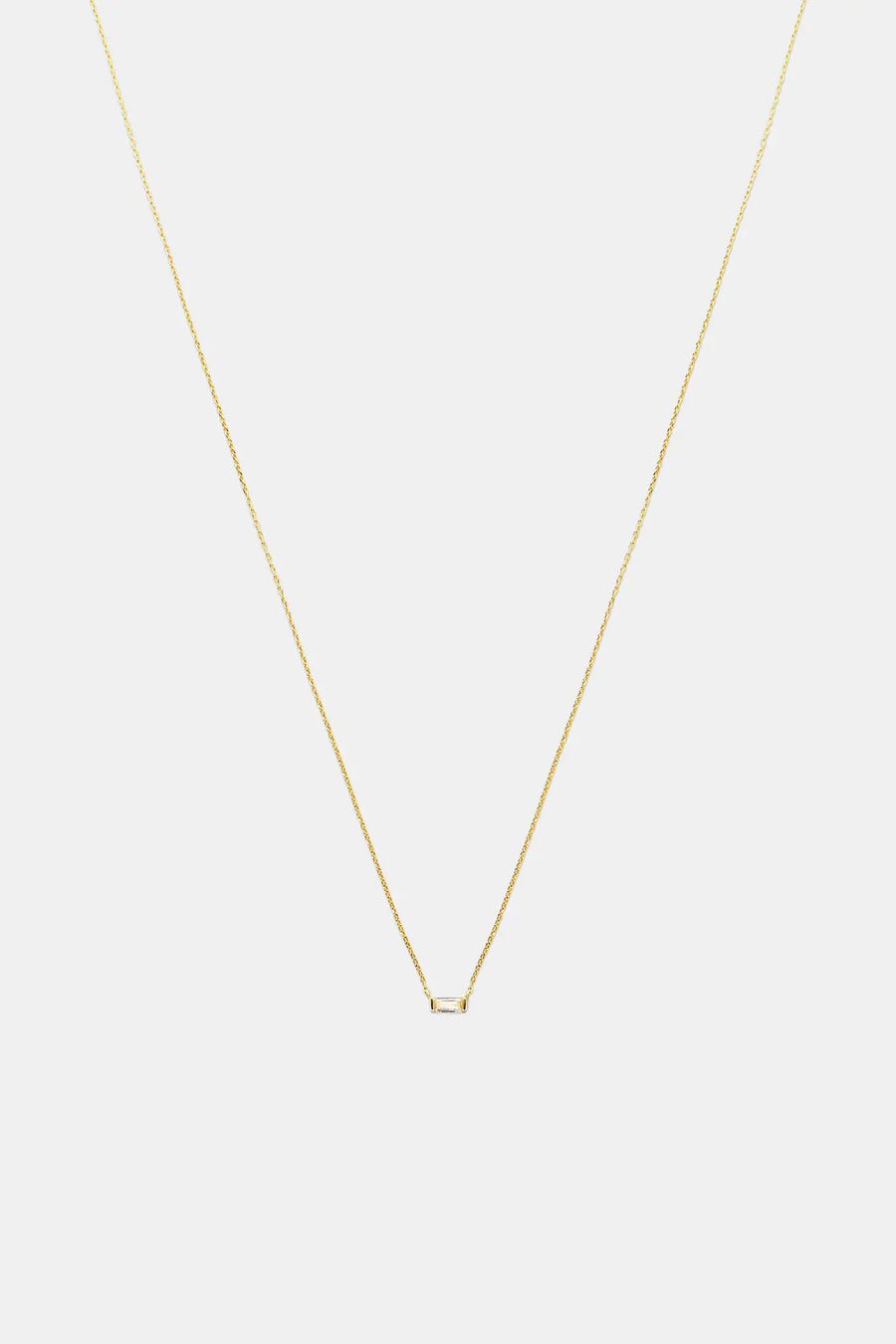 [14K] Square stone necklace
