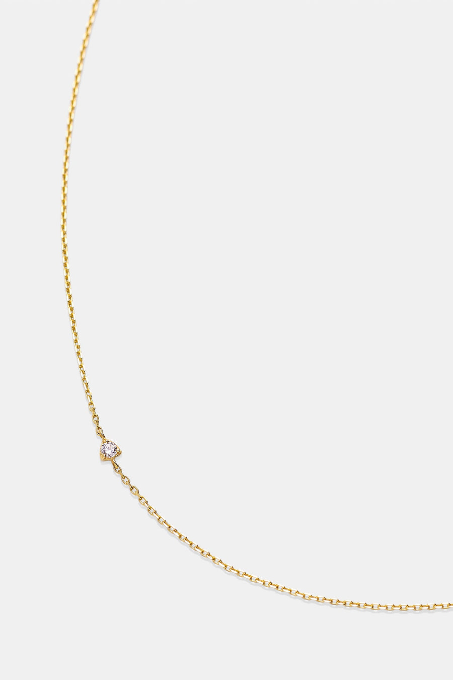 [14K] Side stone necklace