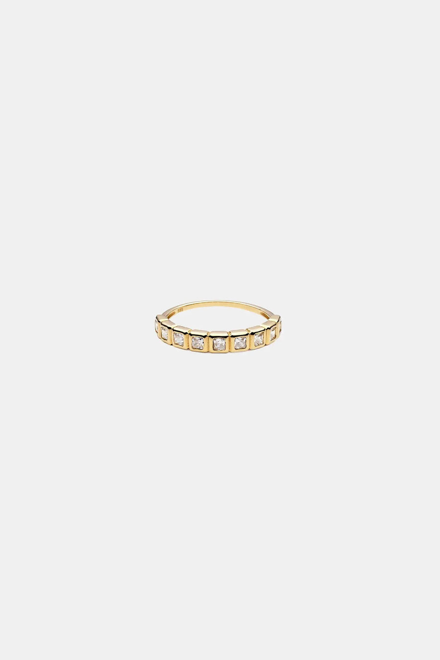 [14K] Square half eternity ring