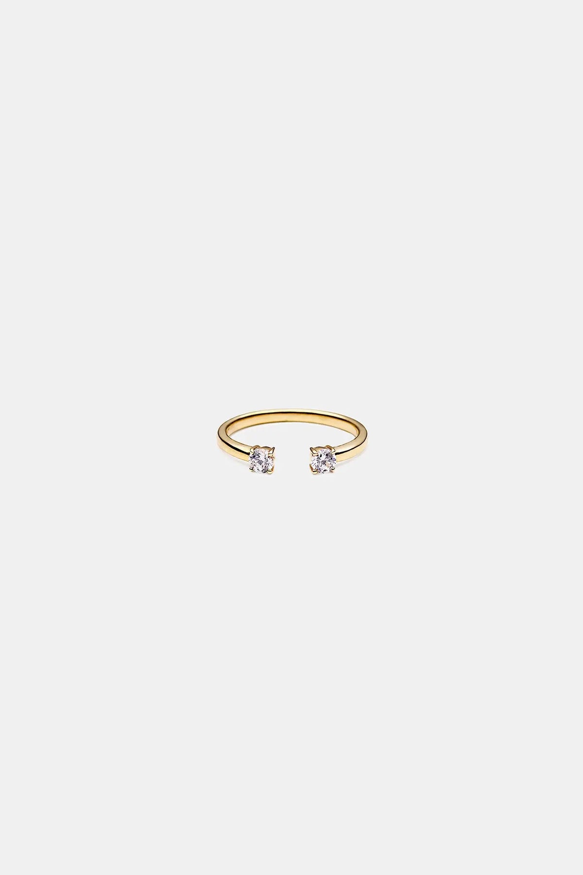 14K Open cuff diamond ring