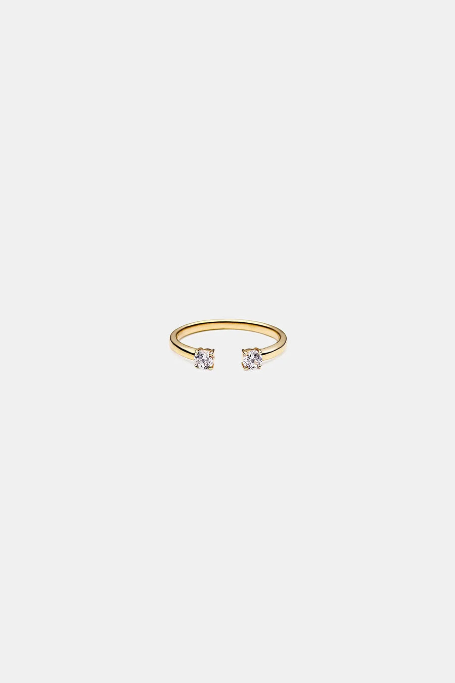 [14K] Open cuff diamond ring