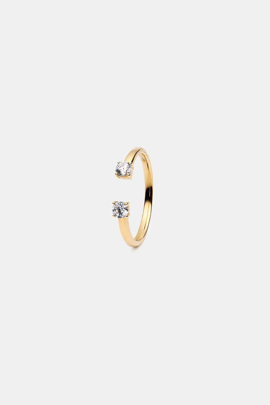 [14K] Open cuff diamond ring