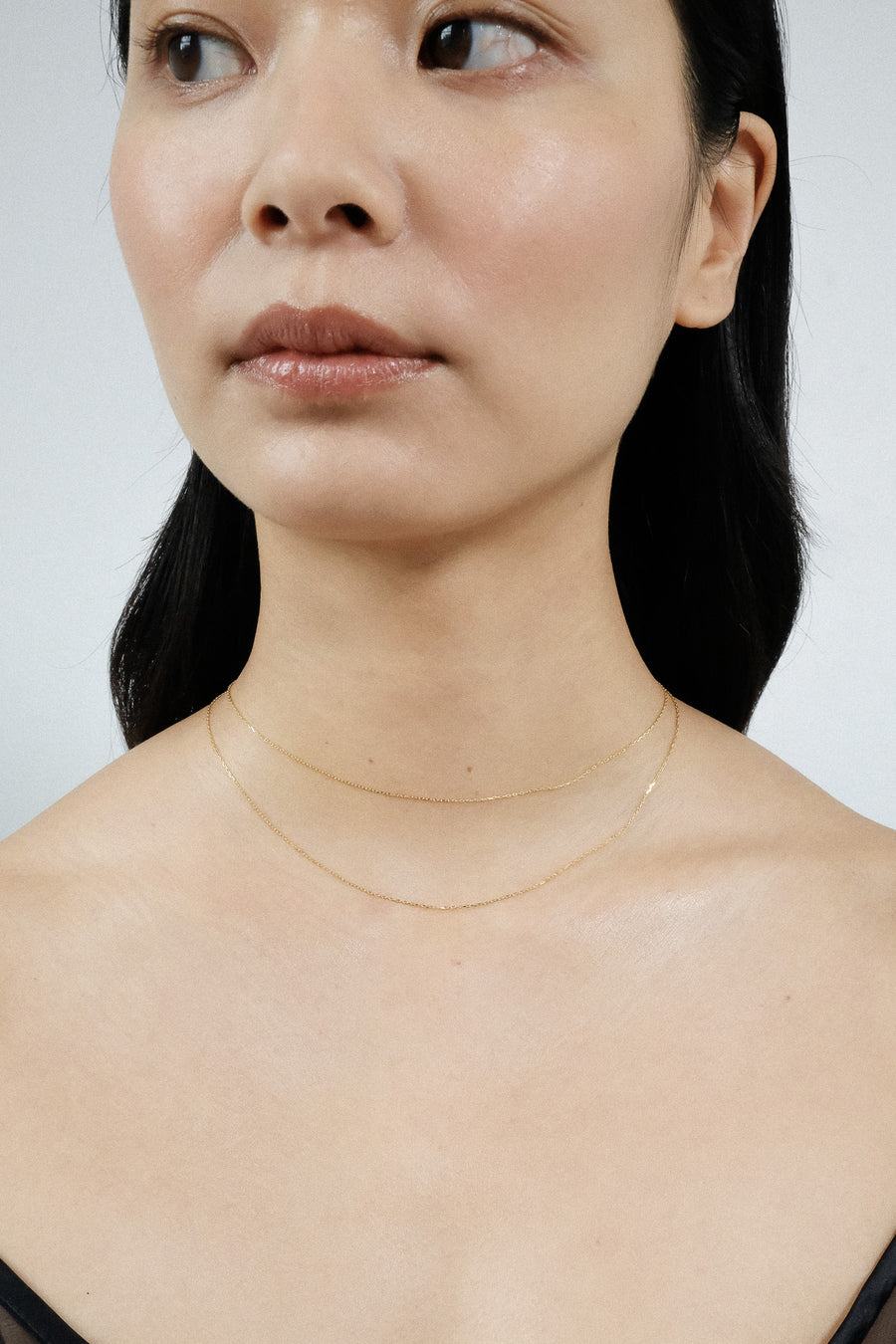 Skin chain layer necklace