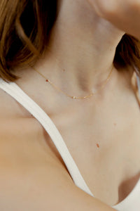 14K] Side stone necklace - DAUGHTERS JEWELRY