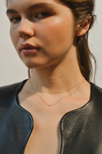 14K] Side stone necklace - DAUGHTERS JEWELRY